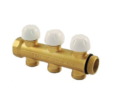 Коллектор с термостатическими клапанами TIEMME 1" 04D 3/4"(18) INT=50 (3040010) в Новосибирске