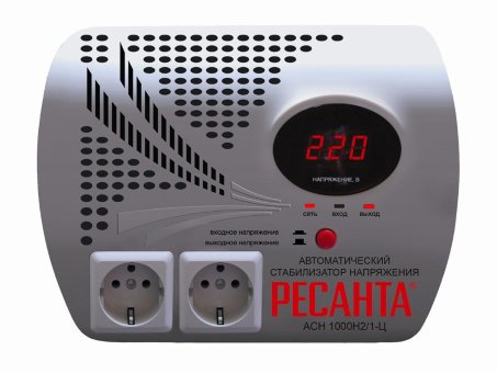 Однофазный цифровой настенный стабилизатор серии LUX РЕСАНТА АСН-1000Н2/1-Ц