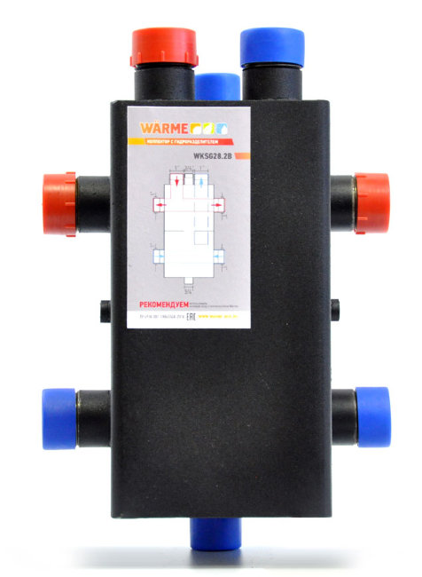 Коллектор Warme с гидравлическим разделителем на 2 выхода (25H/125/25/2) в Новосибирске