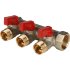 Коллектор 3 отвода с шаровыми кранами STOUT 3/4" 1/2" (красные ручки) (SMB 6200 341203) в Новосибирске Коллектор 3 отвода с шаровыми кранами STOUT 3/4" 1/2" (красные ручки) (SMB 6200 341203) в Новосибирске